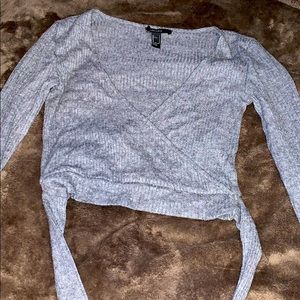 Grey long sleeved crop top